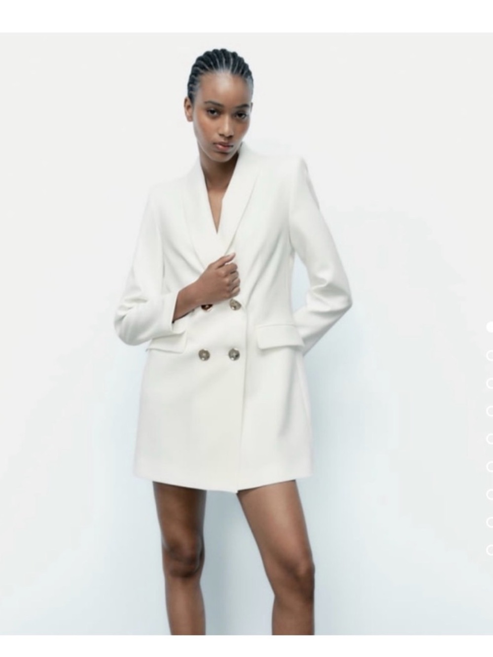Zara Ivory Double-Breasted Blazer Jacket
